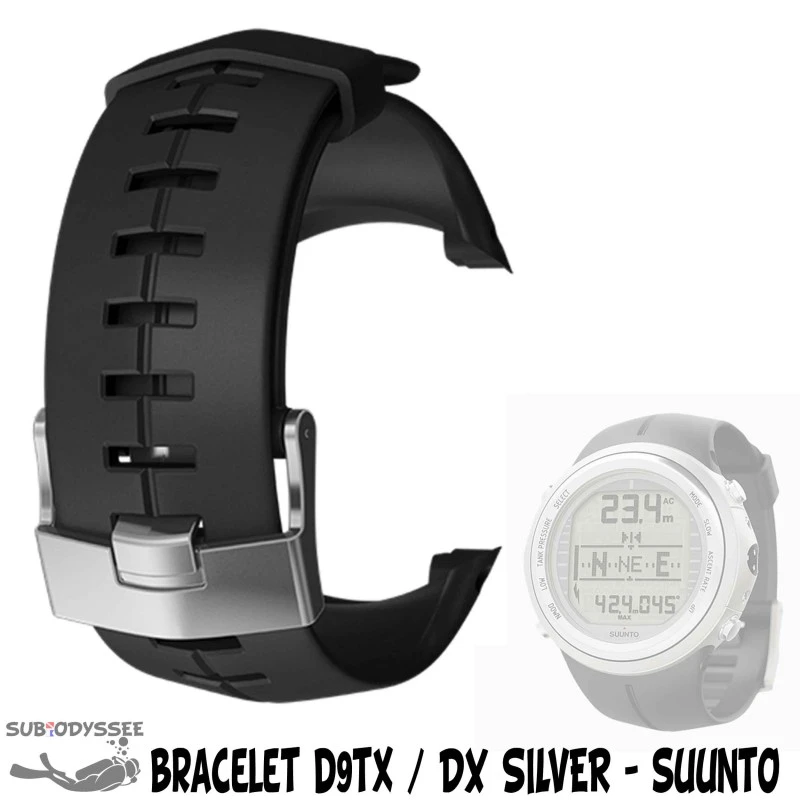 Bracelet Elastomere Pour D9tx & DX Silver - SUUNTO 1 Bracelet Elastomere Pour D9tx & DX Silver - SUUNTO