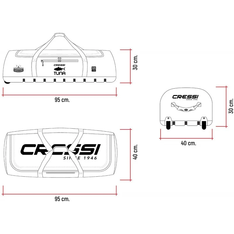 BEUCHAT TUNA DRY Sac Etanche à Roulettes (120 Litres) - Cressi 8 BEUCHAT TUNA DRY Sac Etanche à Roulettes (120 Litres) - Cressi – Image 8
